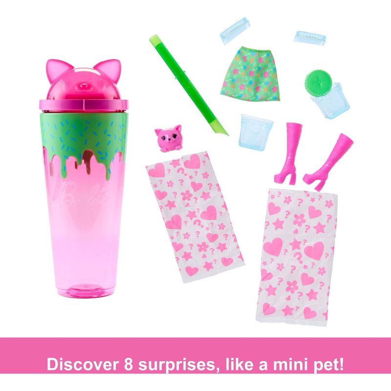 Barbie Pop Reveal Shakes Series 12" Doll and Accessories Set, Scented Cute Kitten Fashion Doll